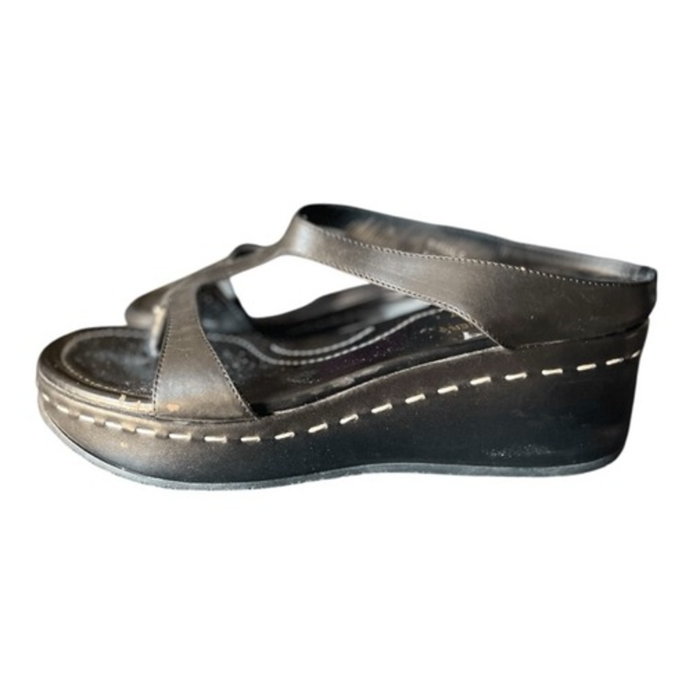 Donald J. Pliner Shula Toe Loop Wedge Sandals Size 8 Quiet Luxury Capsule